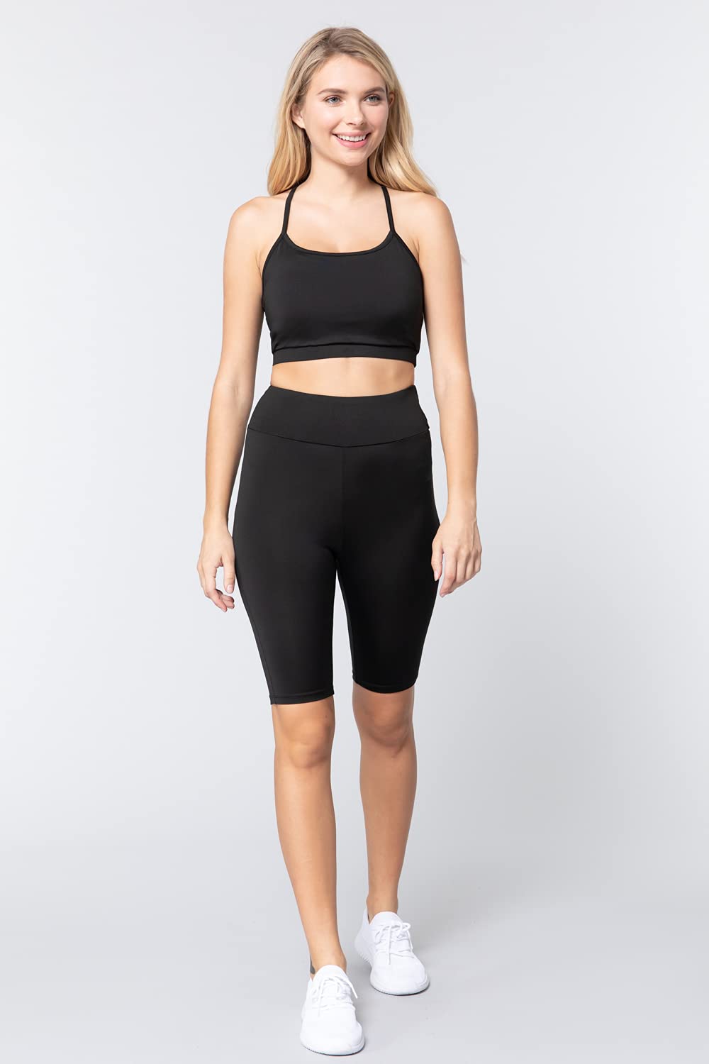 Khanomak Women's Biker High Waist Yoga Workout Shorts