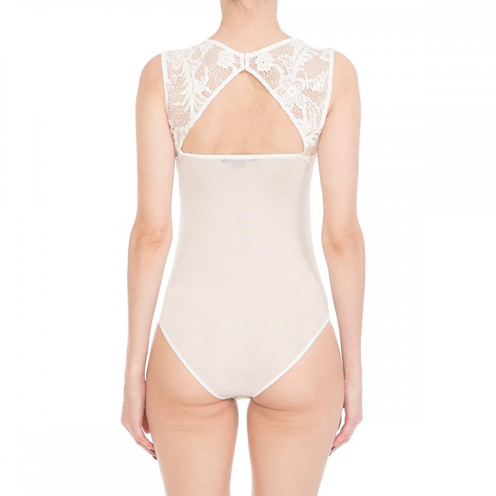 Womens-Sheer Mesh X-Lace Illusion Panelled Sleeveless V Neck Sheer Open Back Bodysuit