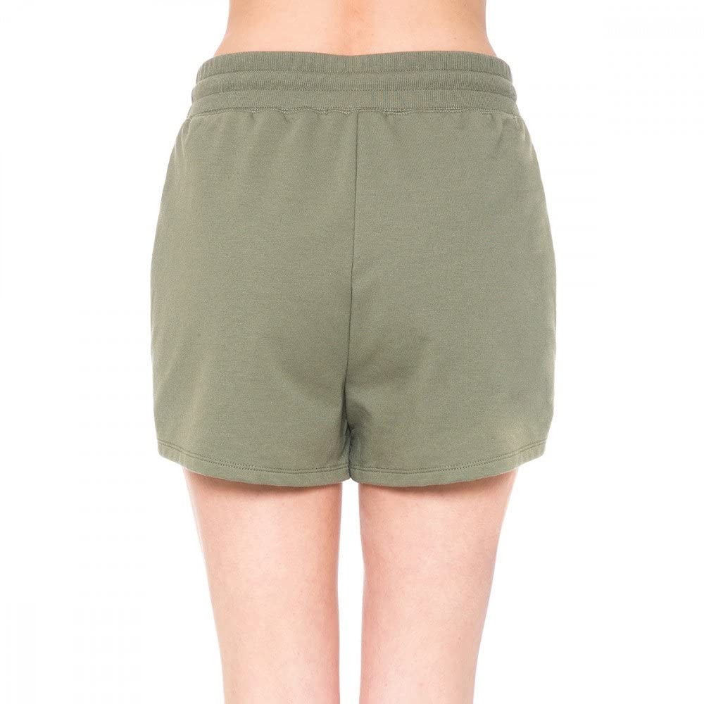 Khanomak Women's French Terry Active Shorts Rib at Waist Pocket Shorts