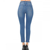 Womens-High Rise Distressed Push up Booty Ankle length Skinny Jeans