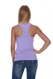 Hollywood Star Fashion Women's Racerback Stretch Long Tee Basic Top