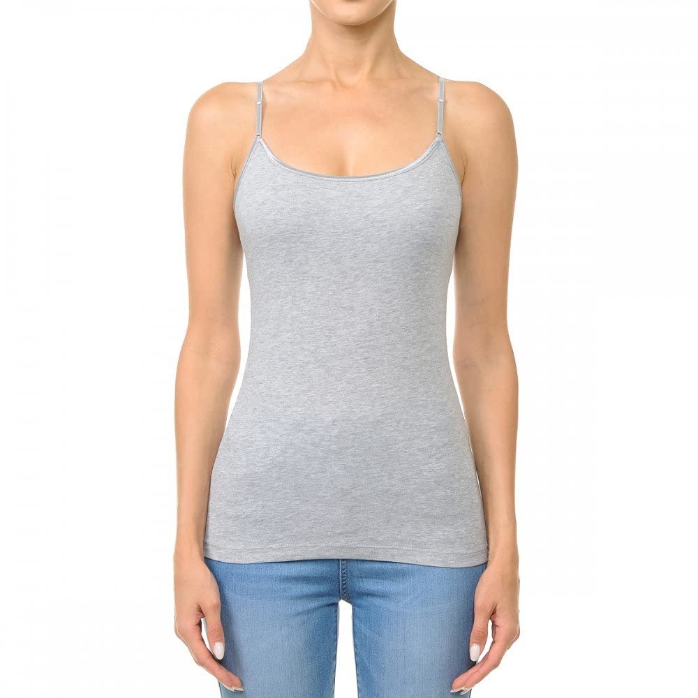 Women's Plus Size Camisole Tank Top with Built-In Shelf Bra & Adjustable Straps