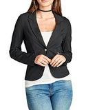 Single button long sleeve ponte Blazer with front zipper detail