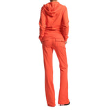 Hollywood Star Fashion Women's Cotton French Terry Jacket & Pant Tracksuit Set (Large, Pink)