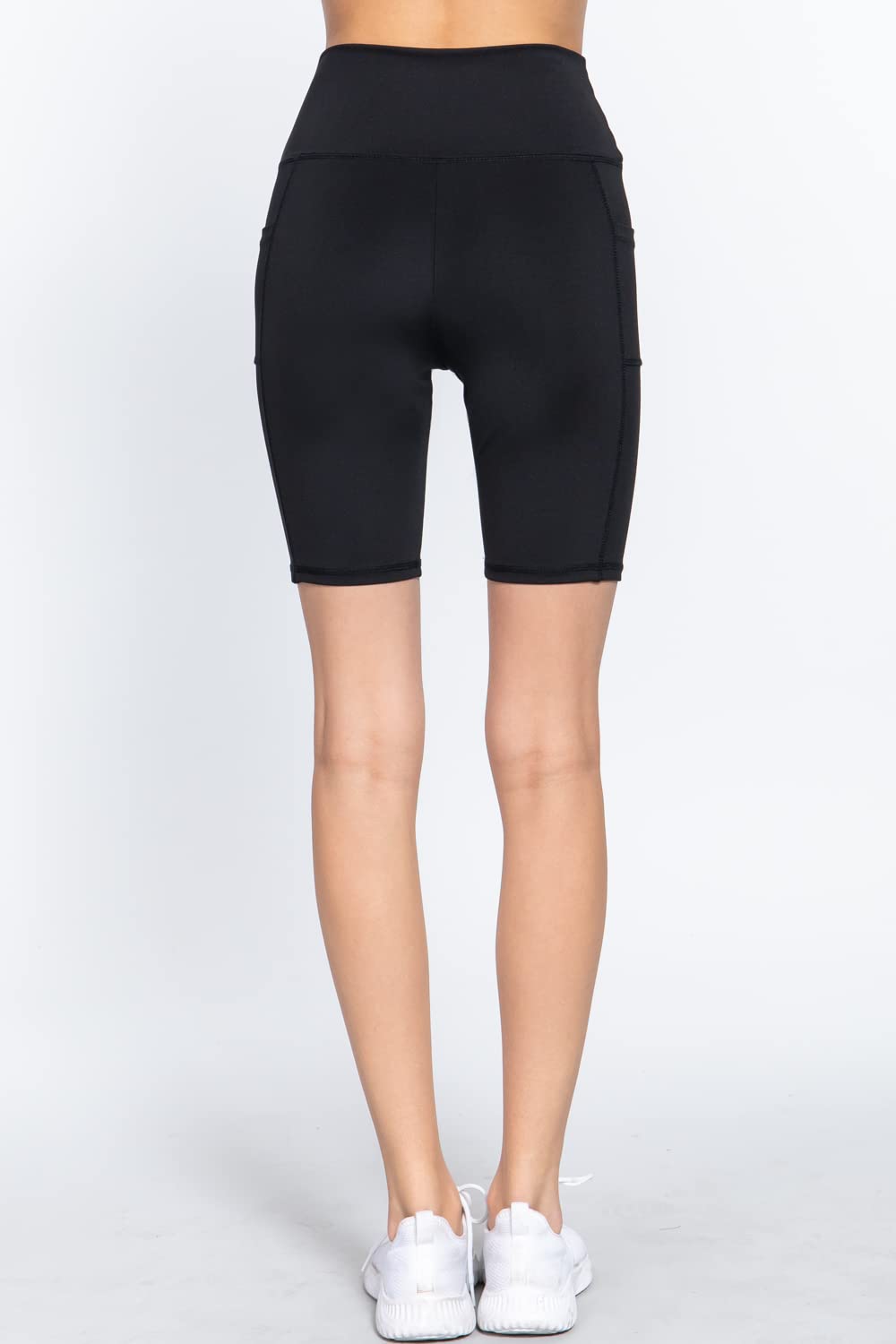 Women's Yoga Workout High Waisted Side Pockets, Running Biker Gym Shorts