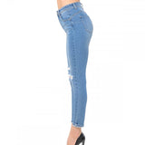 Womens-High Rise Distressed Push up Booty Ankle length Skinny Jeans