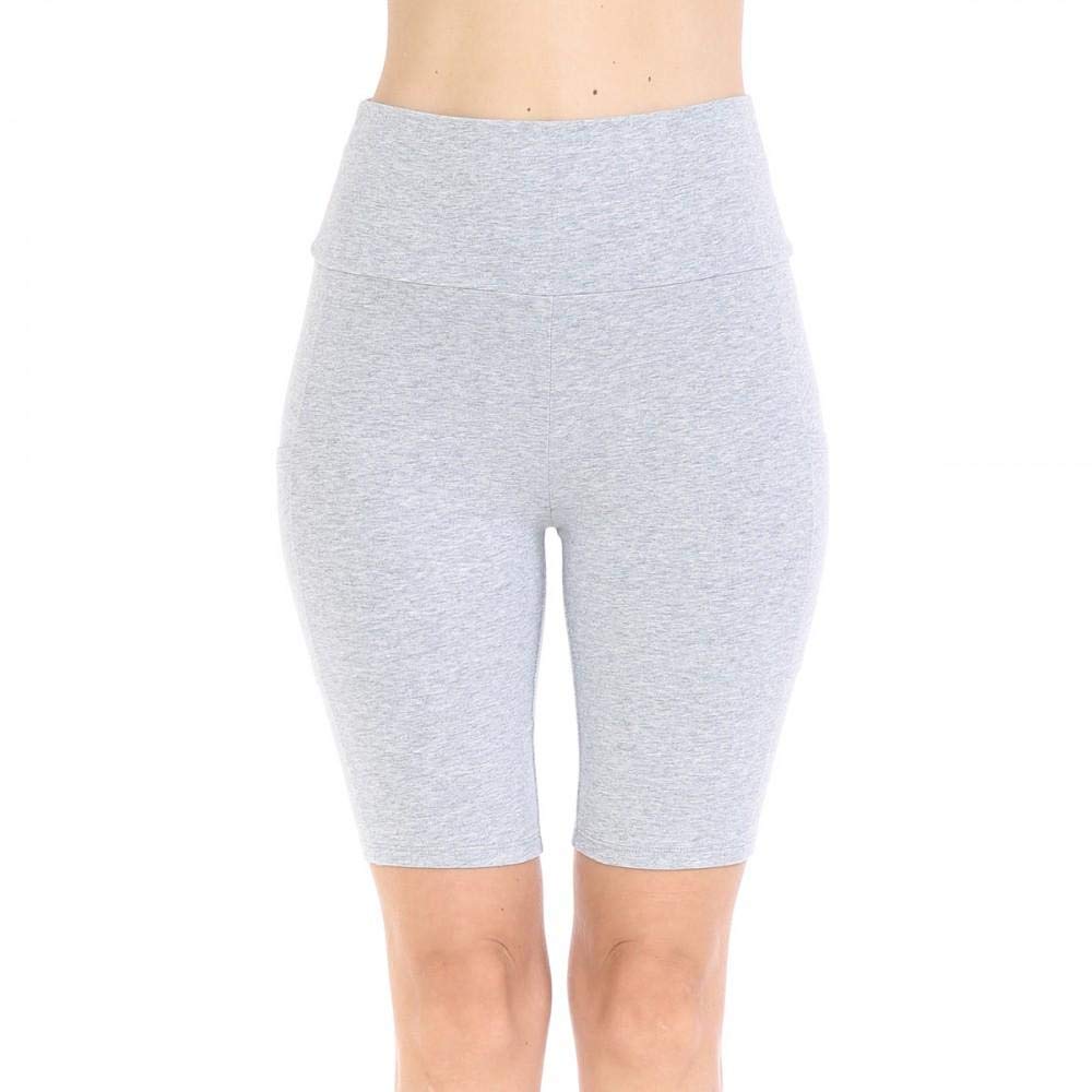 Khanomak Women's High Waist Stretchy Bike Shorts with Pockets