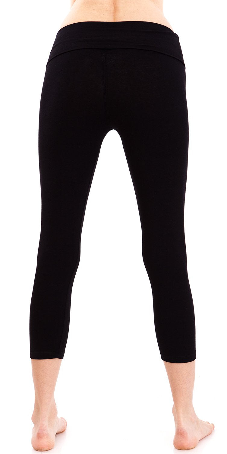 Women's Slimming Foldover Capri Crop Yoga Pants