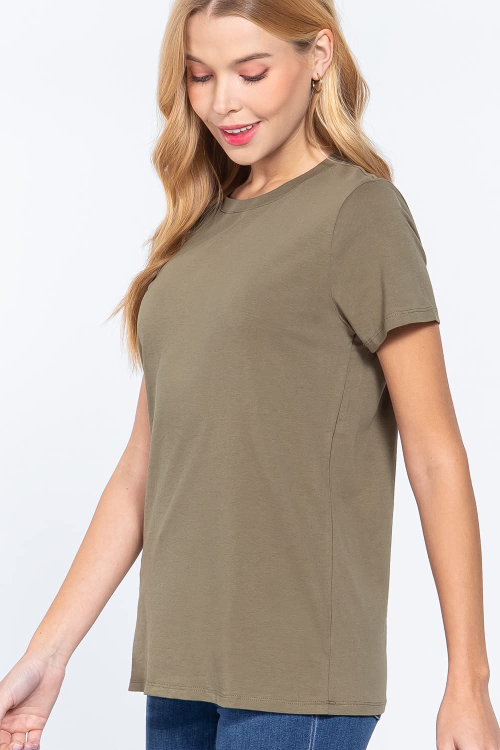 Womens- Crew Neck Short Sleeve Boxy Boyfriend Tee