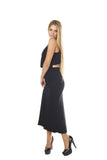 Hollywood Star Fashion Women's Cut Out Back Long Strappy Dress with Top Layer