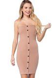 Women's Button Down Sleeveless Tube Mini Dress