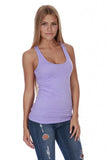 Hollywood Star Fashion Women's Racerback Stretch Long Tee Basic Top