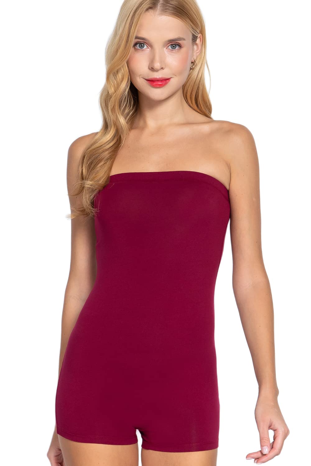 Women's Sexy Strapless Tube Bodycon Romper One Piece Jumpsuit