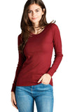 Khanomak Women's Long Sleeve Crewneck Thermal Top Shirt