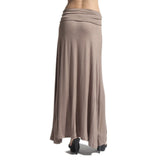 Hollywood Star Fashion Women's Basic Stretch Solid Colored Plain Maxi Long Skirt