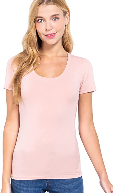 Women's Scoop Neck Short Sleeve Jersey Sexy Top