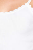 Women's V Neck Lace Trim Cami Sweater Crop Top
