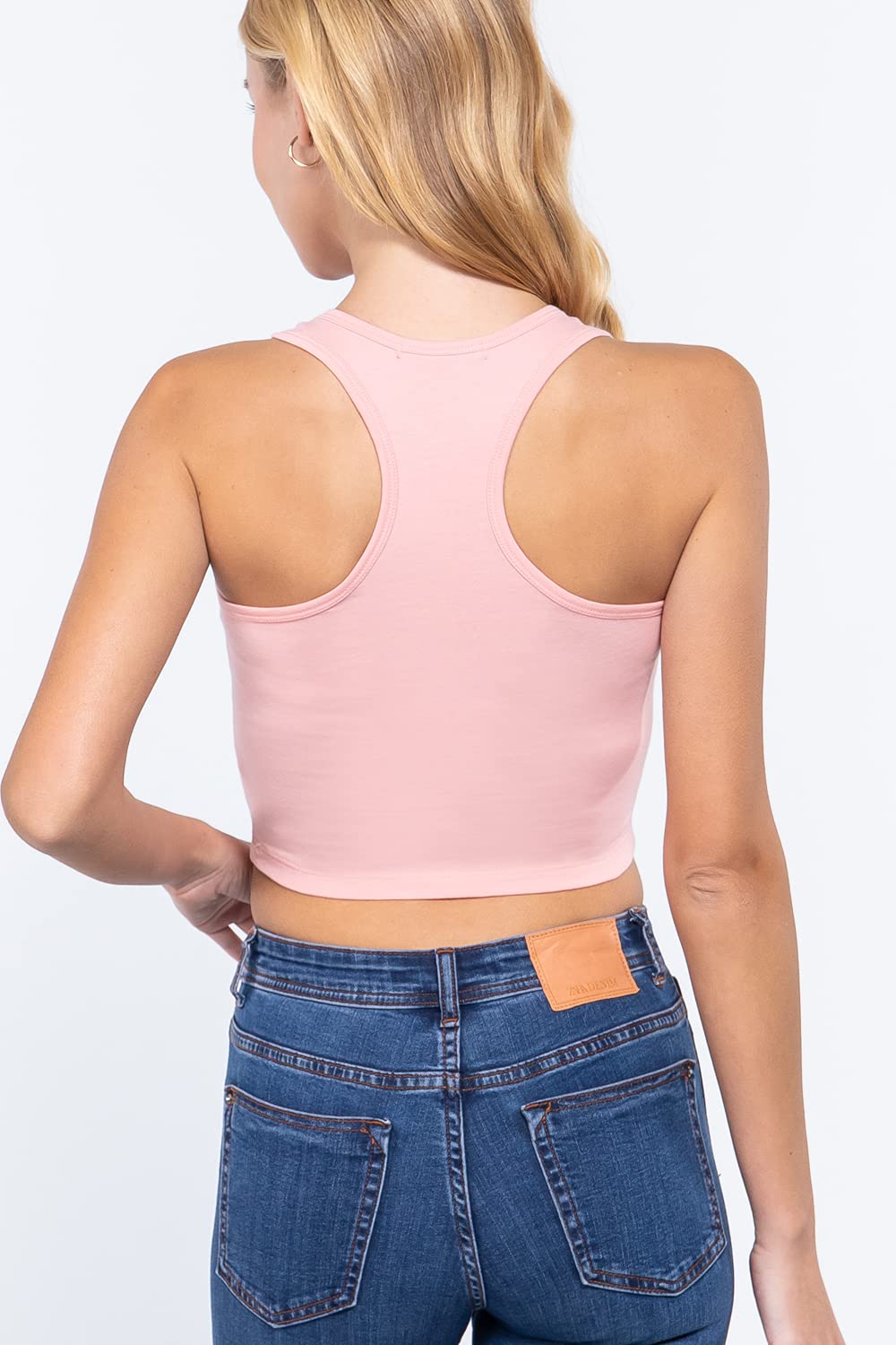 Khanomak Women's Basic Cropped Scoop Neck Tank Top1