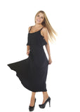 Hollywood Star Fashion Women's Cut Out Back Long Strappy Dress with Top Layer