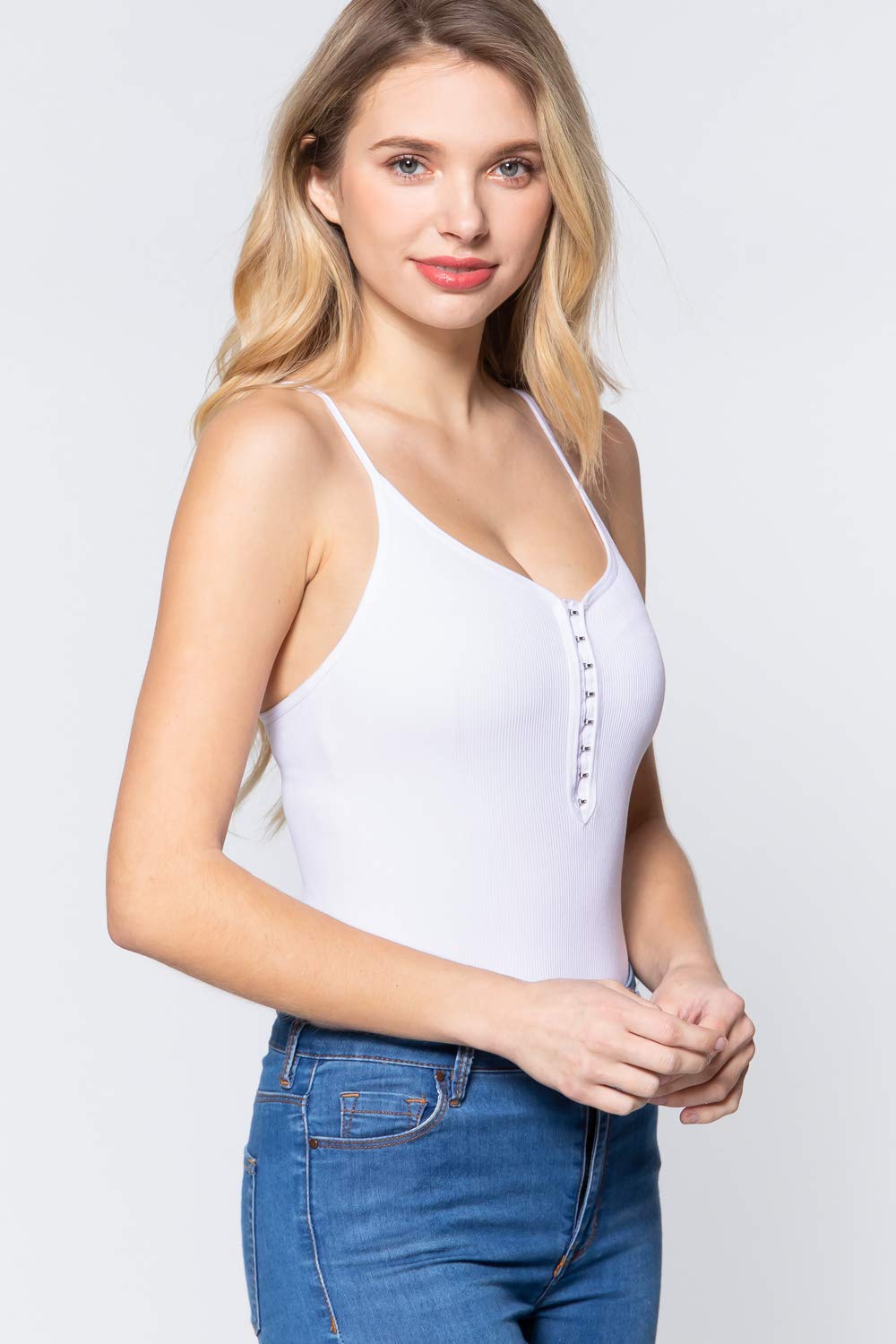 Women's V-Neck Cami Ribbed Seamless Bodysuit