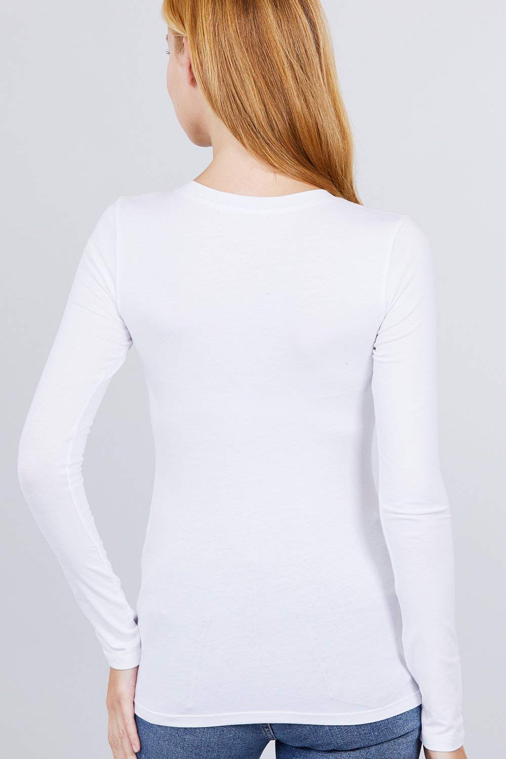Women's Basic Long Sleeve V Neck T-Shirt Cotton Tee Top