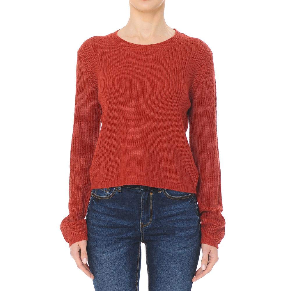 Khanomak Women's Back Lace-Up Raglan Long Sleeve Low-Gauge Sweater