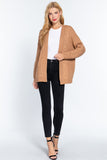 Women's Long Sleeve Open Front Cable Sweater Cardigan