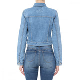 Women's Slim Fit Front Pocket Casual Button Down Long Sleeves Basic Denim Jacket