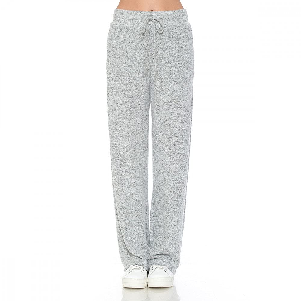 Women's Brushed Hacci Wide Leg Stretchy Drawstring Lounge Pants