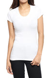 Hollywood Star Fashion Women's Short Sleeve Scoop Neck Cotton Top