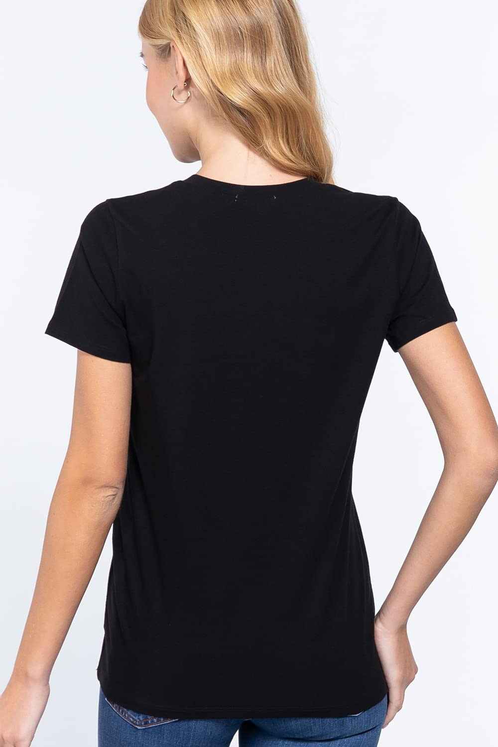 Womens- Crew Neck Short Sleeve Boxy Boyfriend Tee