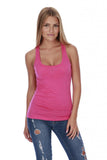 Hollywood Star Fashion Women's Racerback Stretch Long Tee Basic Top