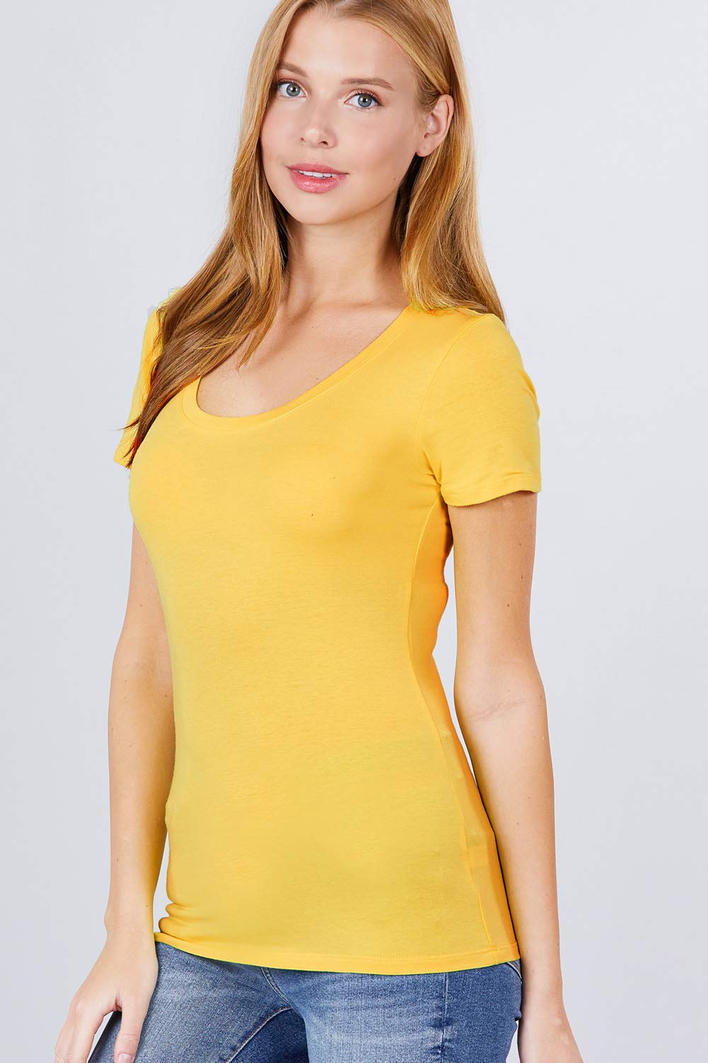 Women's Scoop Neck Short Sleeve Jersey Sexy Top
