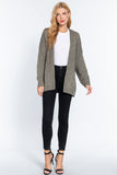 Women's Long Sleeve Open Front Cable Sweater Cardigan