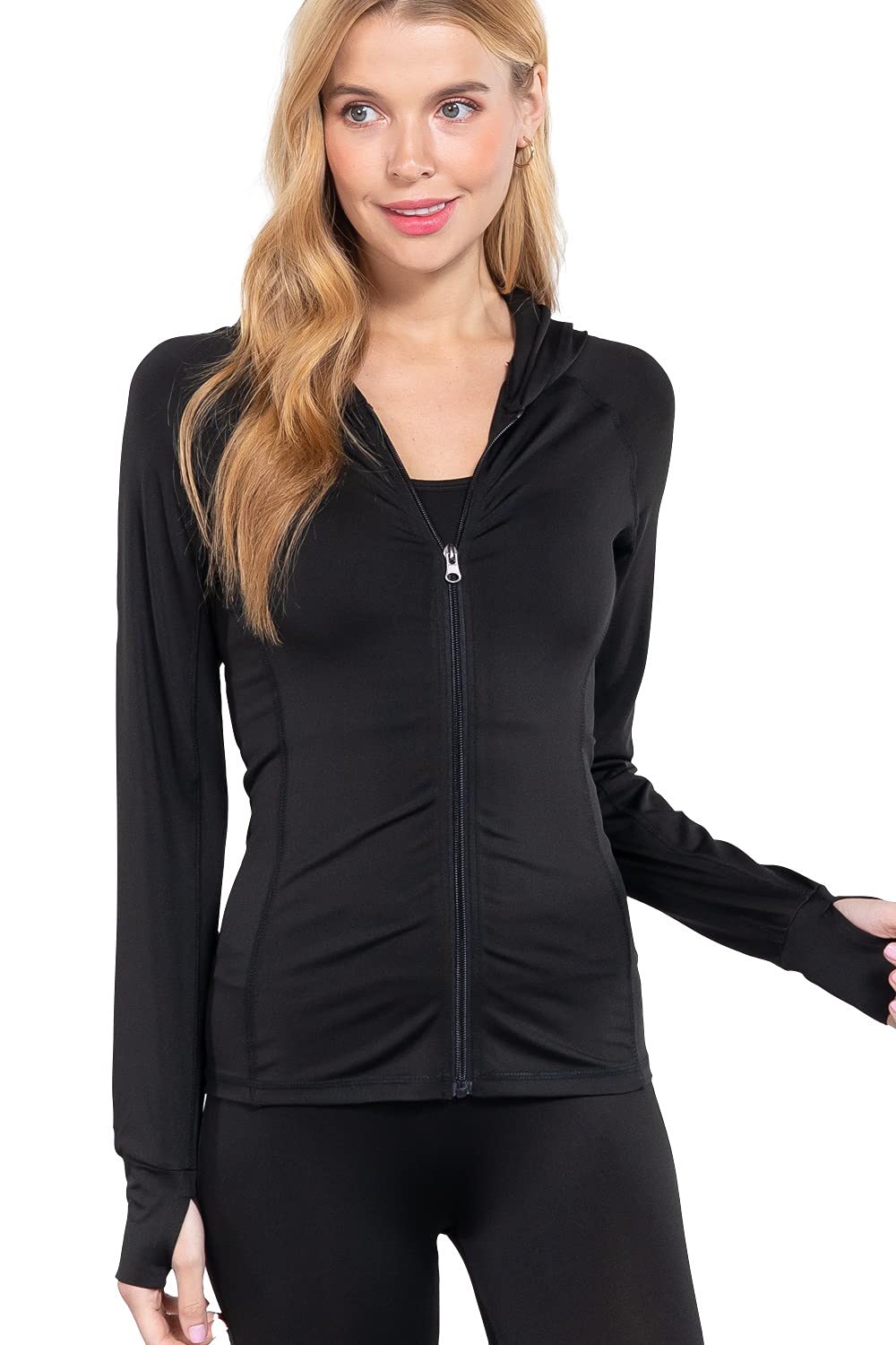 Women's Zip Up Long Sleeves Jogger Hoodie Workout Track Jacket Sweater