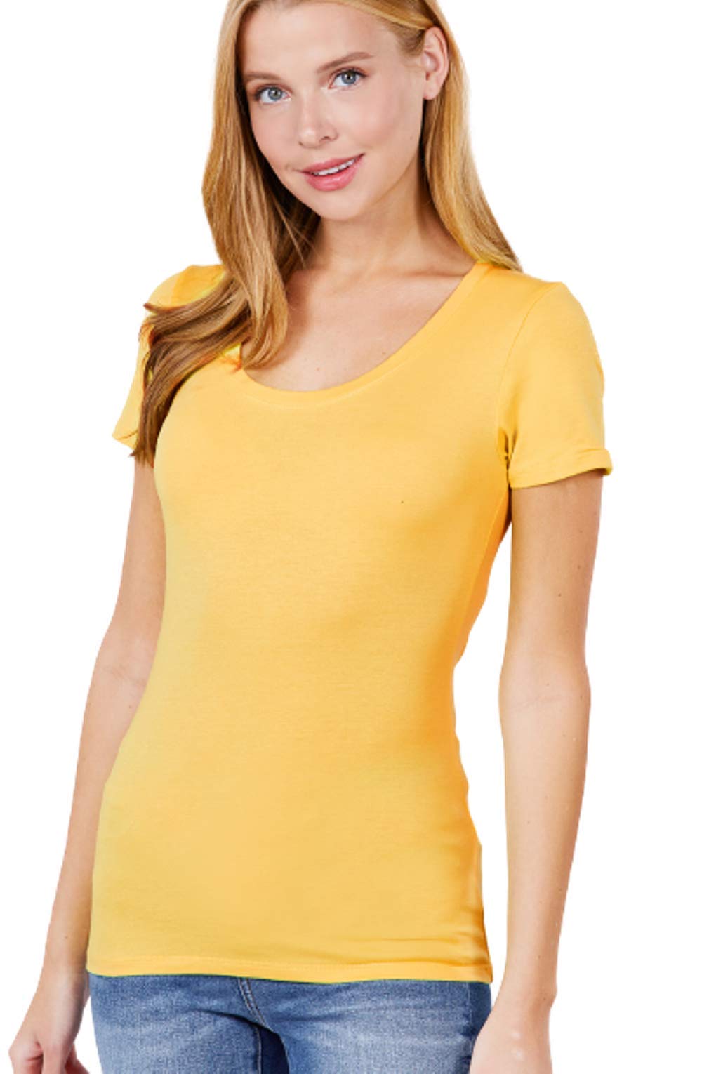 Women's Scoop Neck Short Sleeve Jersey Sexy Top
