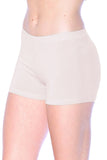 Cotton Blend Elastic Waist Band Legging Shorts (Large, Beige )
