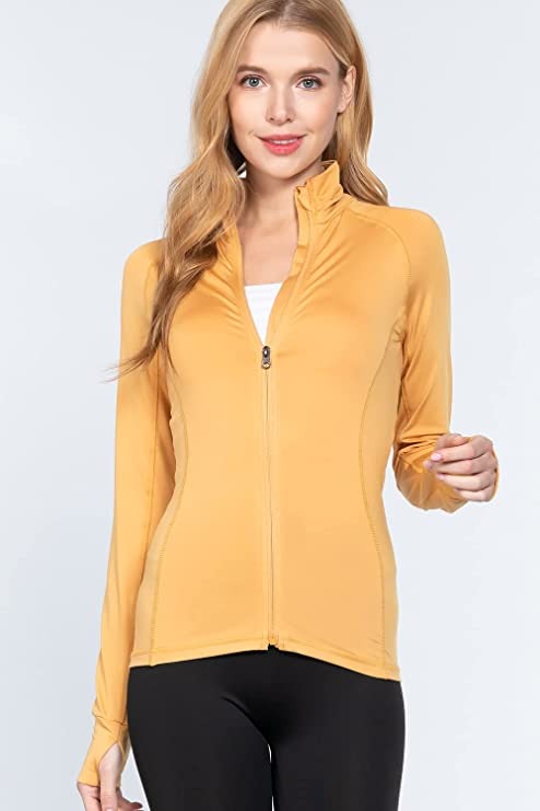 Women's Long Sleeve Zip Up Athletic Wear Sweater Work Out Jacket