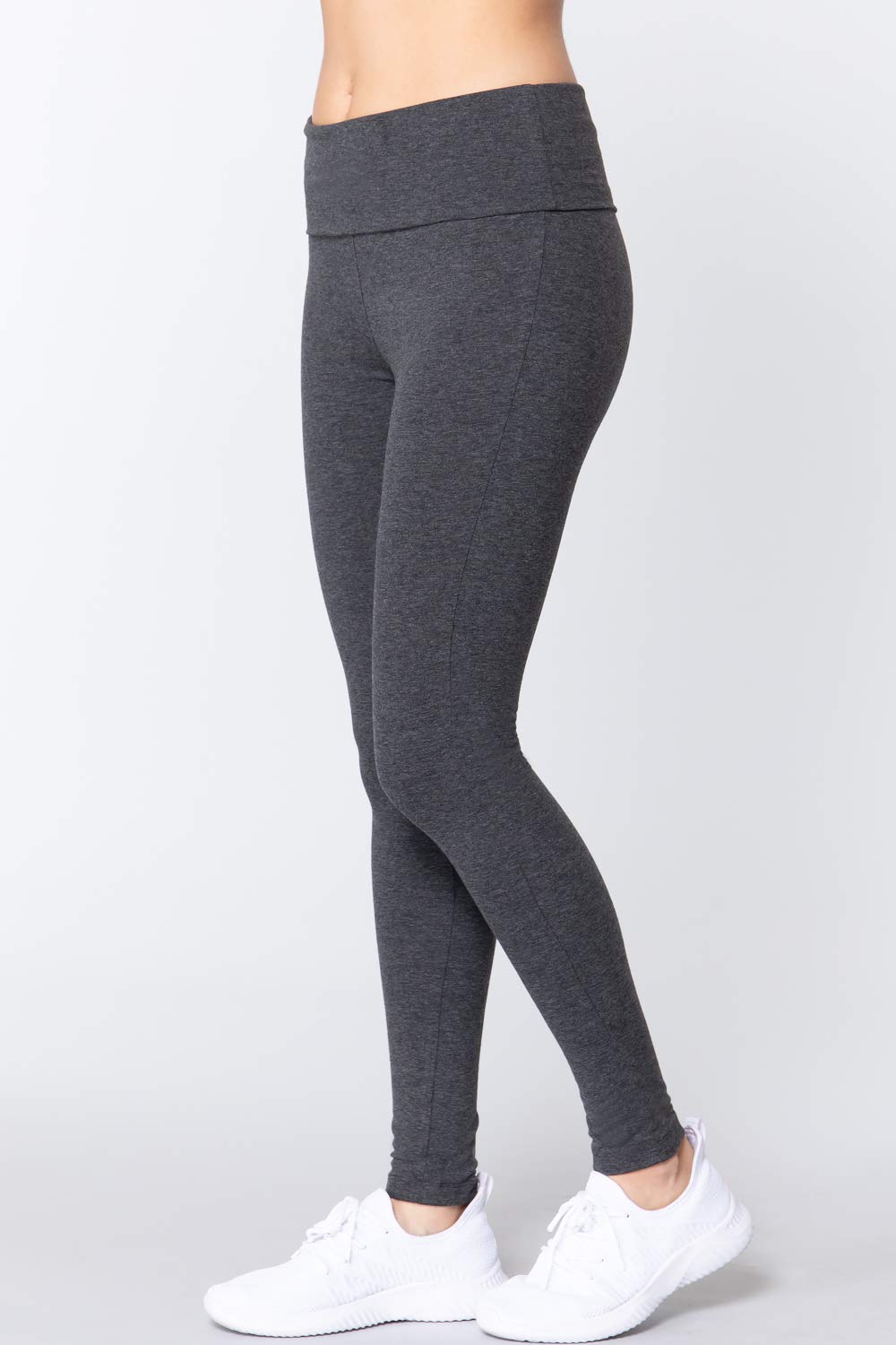 Women's Waist Banded Long Black Yoga Pants Small
