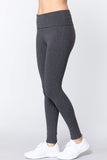 Women's Waist Banded Long Black Yoga Pants Small