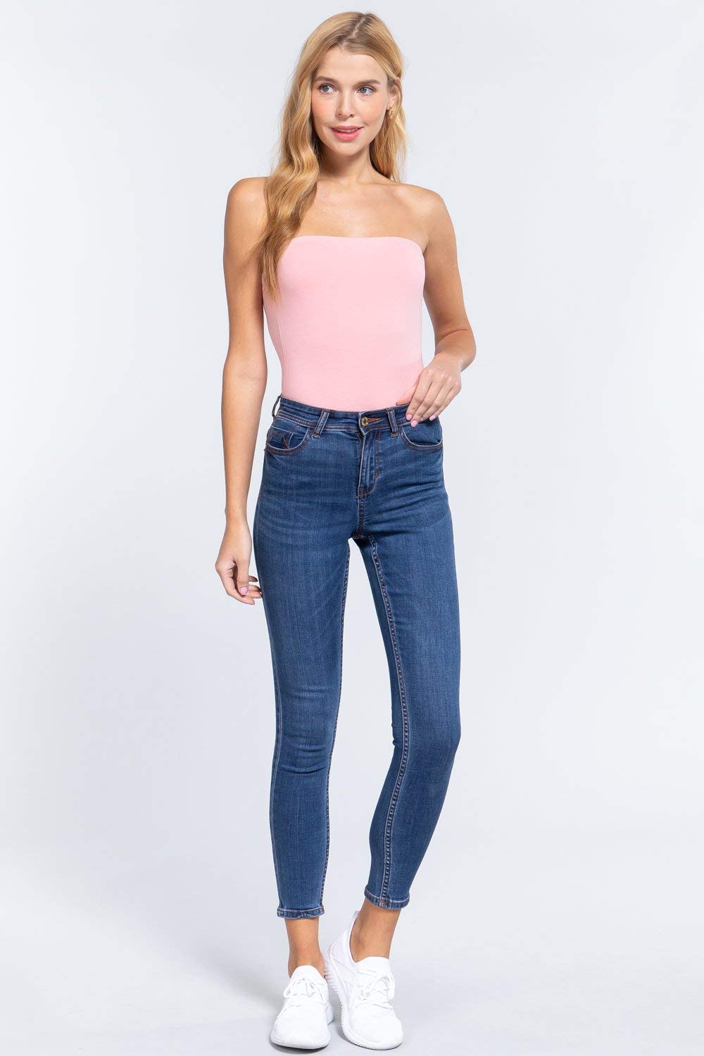 Women's Cotton Strapless Sexy Tube Bodysuit
