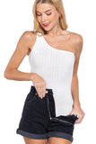 Women's Sleeveless One Shoulder Bodysuit