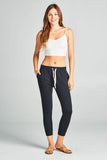 Women's Active Yoga French Terry Black Sweatpants Workout Joggers Pants