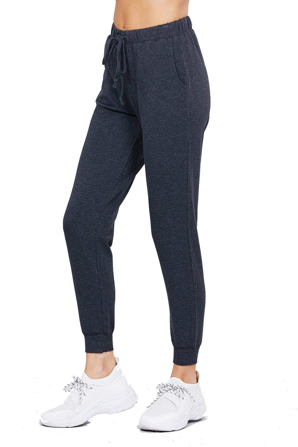 Khanomak Plain Long Drawstring Waist Front Pockets French Terry Joggers1