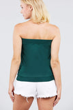 Women's Sleeveless Stretchy Pleated Tube Top Blouse