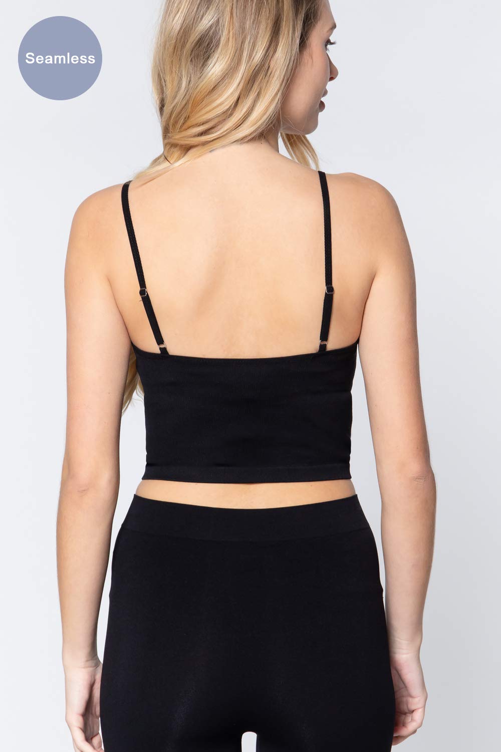 Women's Round Neck Cami Ribbed Seamless Active Crop Top