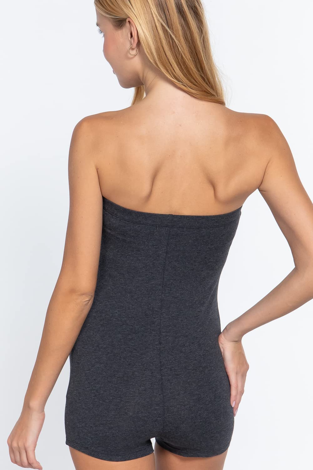 Women's Sexy Strapless Tube Bodycon Romper One Piece Jumpsuit