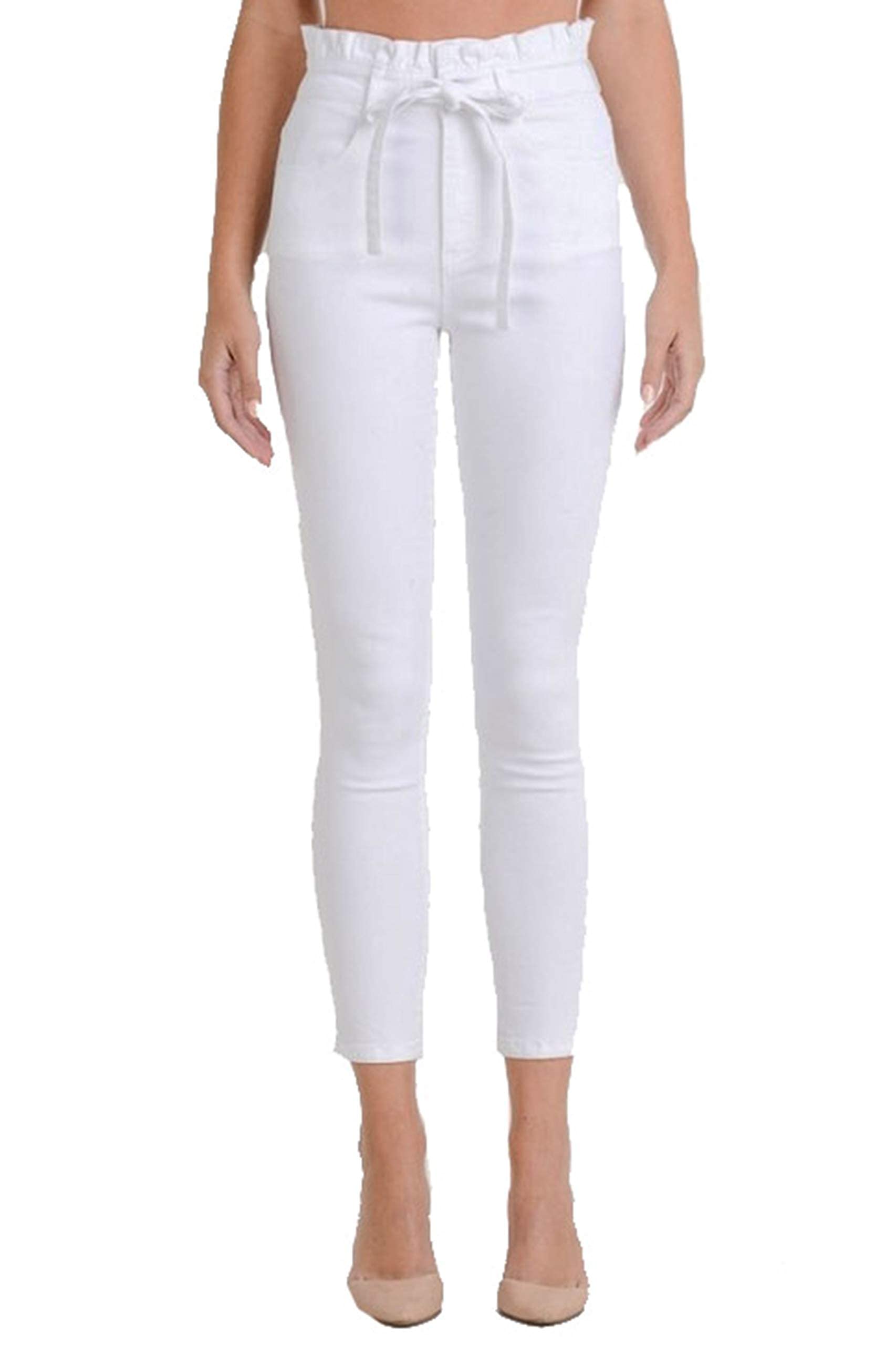 Women's Paperbag High waist Slim Jeans Pants