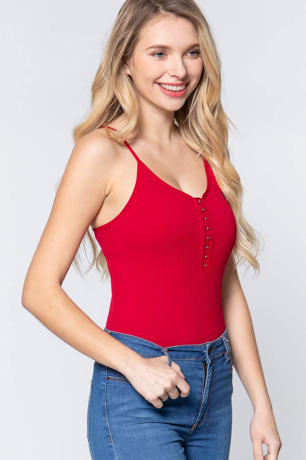 Women's V-Neck Cami Ribbed Seamless Bodysuit