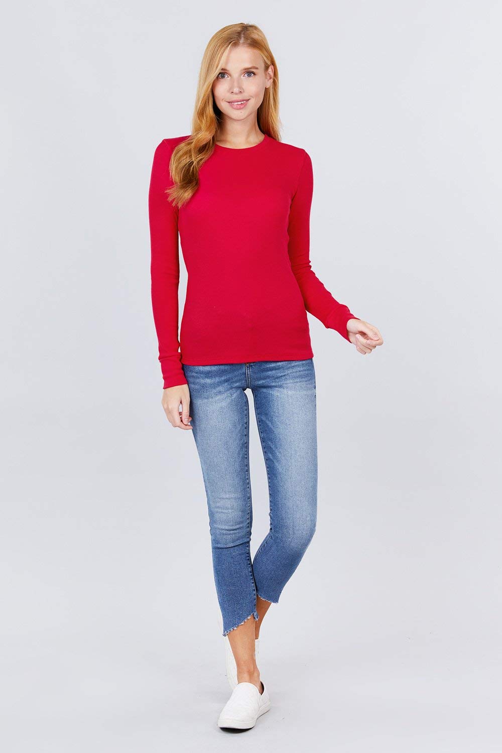 Khanomak Women's Long Sleeve Crewneck Thermal Top Shirt